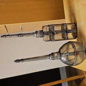 Vintage Style Decorative Morrocan PERFUME Bottles with Silver Accents